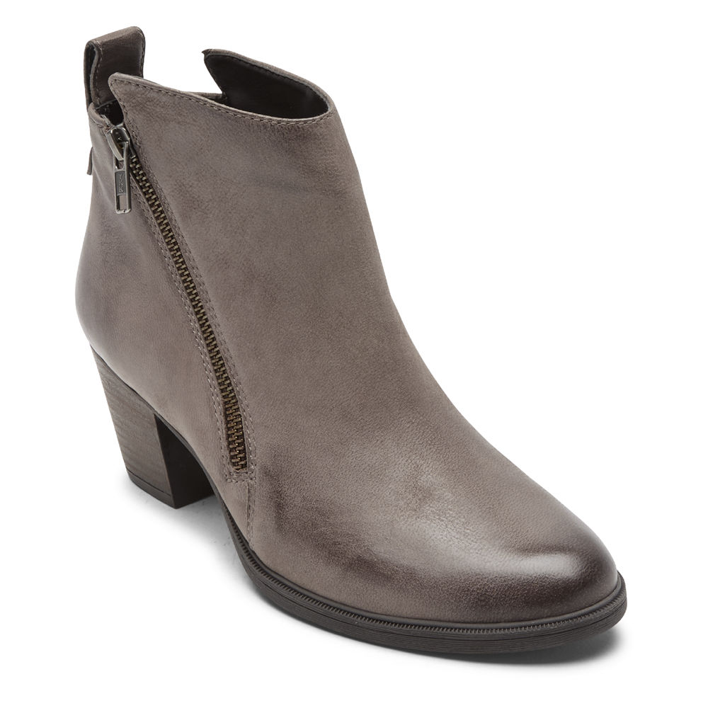 Botas Rockport Mujer Mexico - Maddie Ankle Cremallera Grises - PBVNR5461